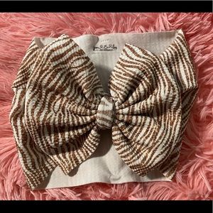 Gold & White Zebra Baby Headwrap